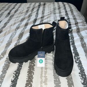universal thread black boots platform